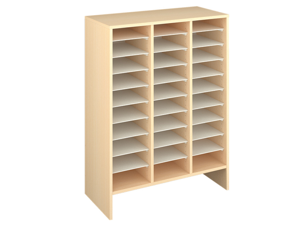 Storage Unit X with compartments - Beech