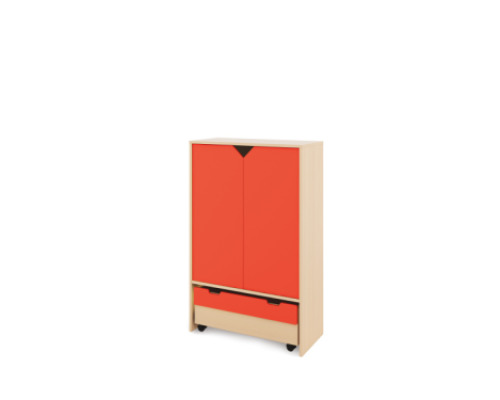 Storage Unit XL with shelves + doors & container - Red