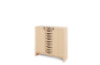 Storage Unit X with shelves and doors + shallow cardboard trays - Eko