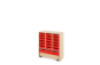 Storage Unit L with shallow cardboard trays + container - Red