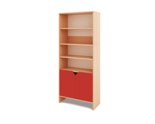 Tall Storage Unit + half bottom doors - Red