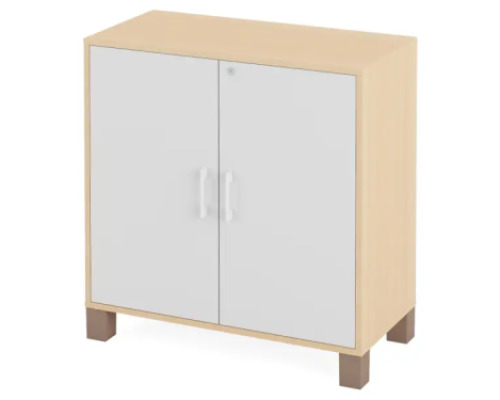 Large cabinet with shelves and door with lock. White. Fresh Collection