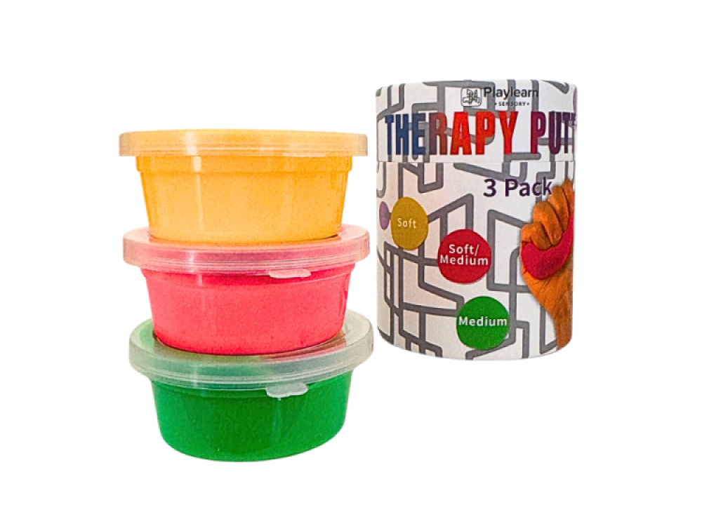 Therapy Putty (Set of 3) Soft (Yellow), Soft/Medium (Red) and Medium (Green)