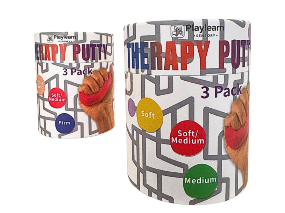 Therapy Putty (Set of 3) Soft (Yellow), Soft/Medium (Red) and Medium (Green)