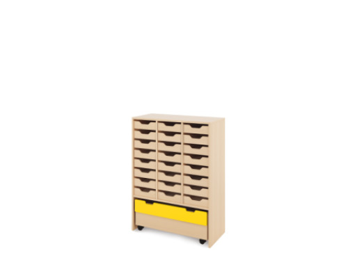 Storage Unit X with shallow cardboard trays + container - Eko