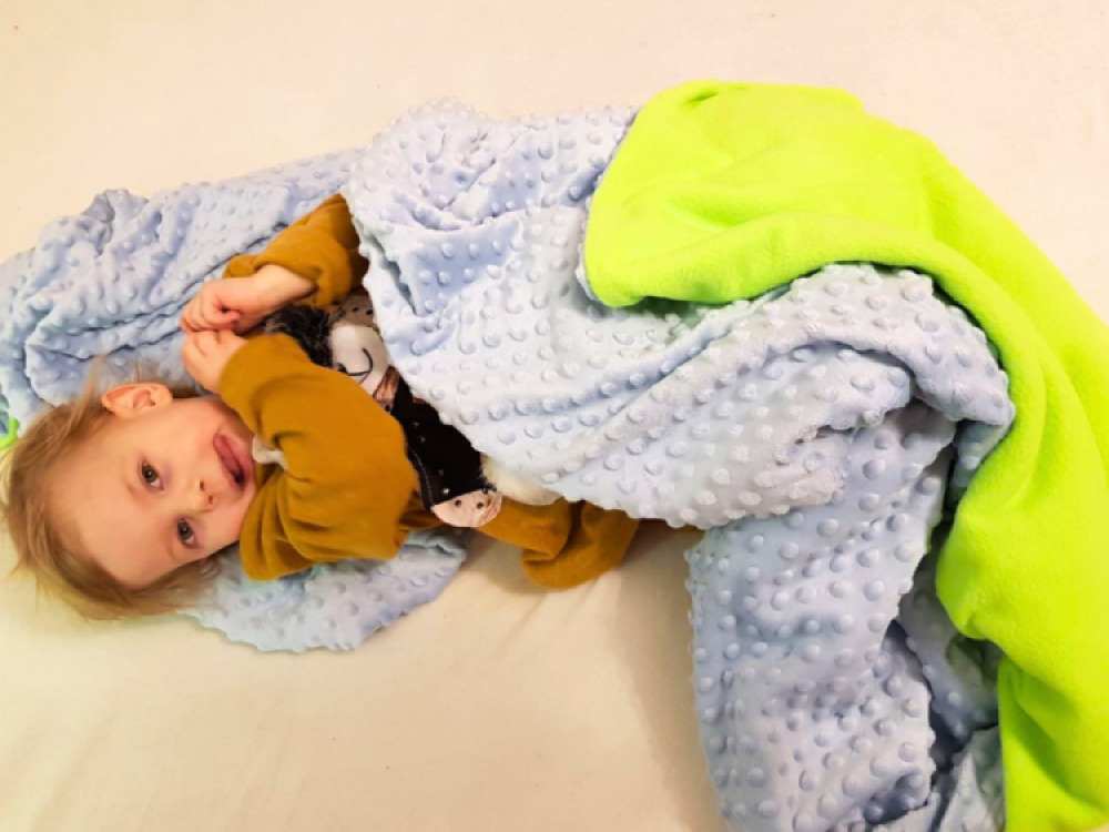 5kg Weighted Blanket Large (150 x 200cm) Blue/Green With Pillowcase