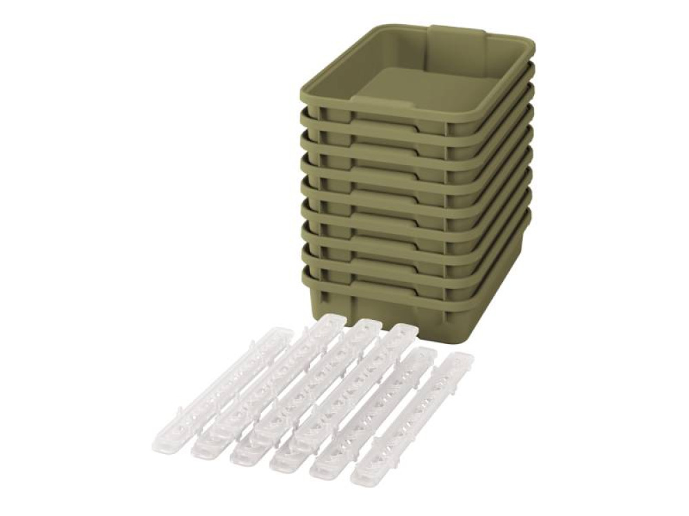 Small plastic containers with runners- eco light green - 09