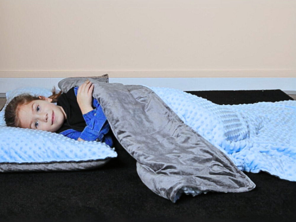 5kg Weighted Blanket Large (150 x 200cm) Blue/Grey With Pillowcase