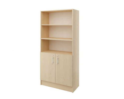 PRIMA FEATURES Unit with shelves and wooden doors birch