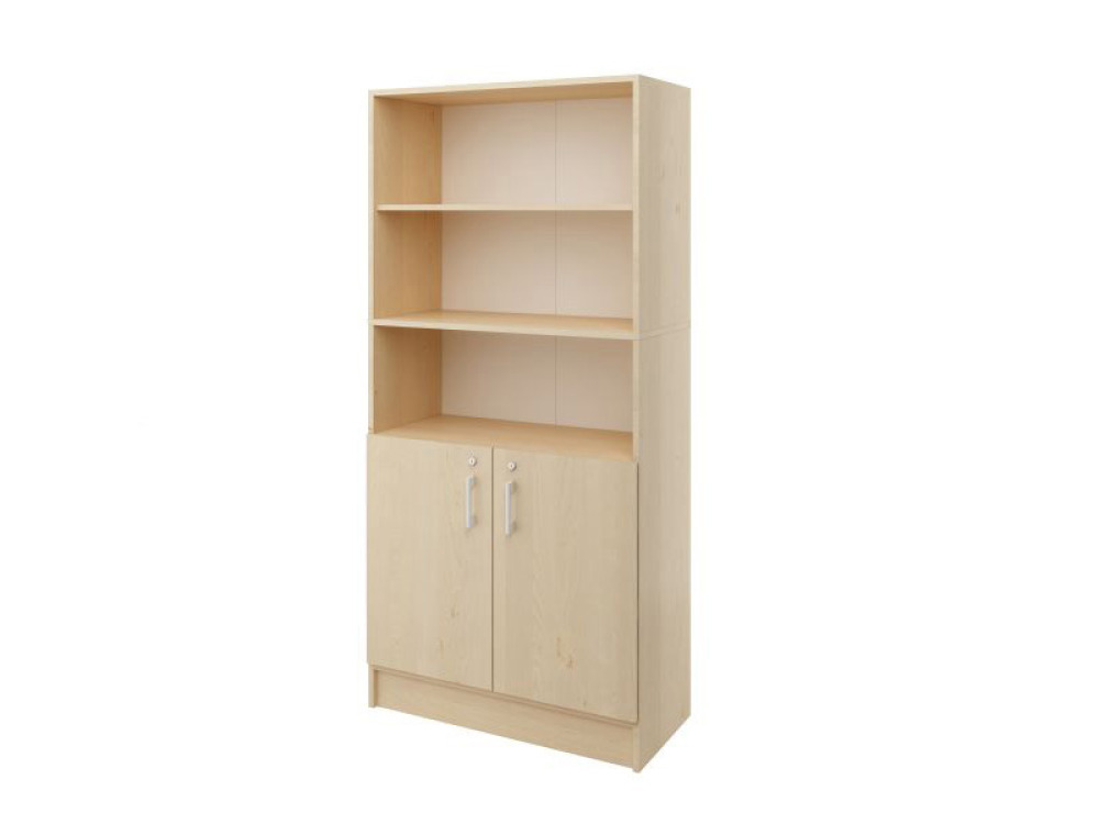 PRIMA FEATURES Unit with shelves and wooden doors birch