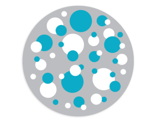 Round carpet with circles 3m