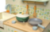 Wooden kitchen with accessories