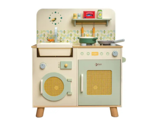 Wooden kitchen with accessories