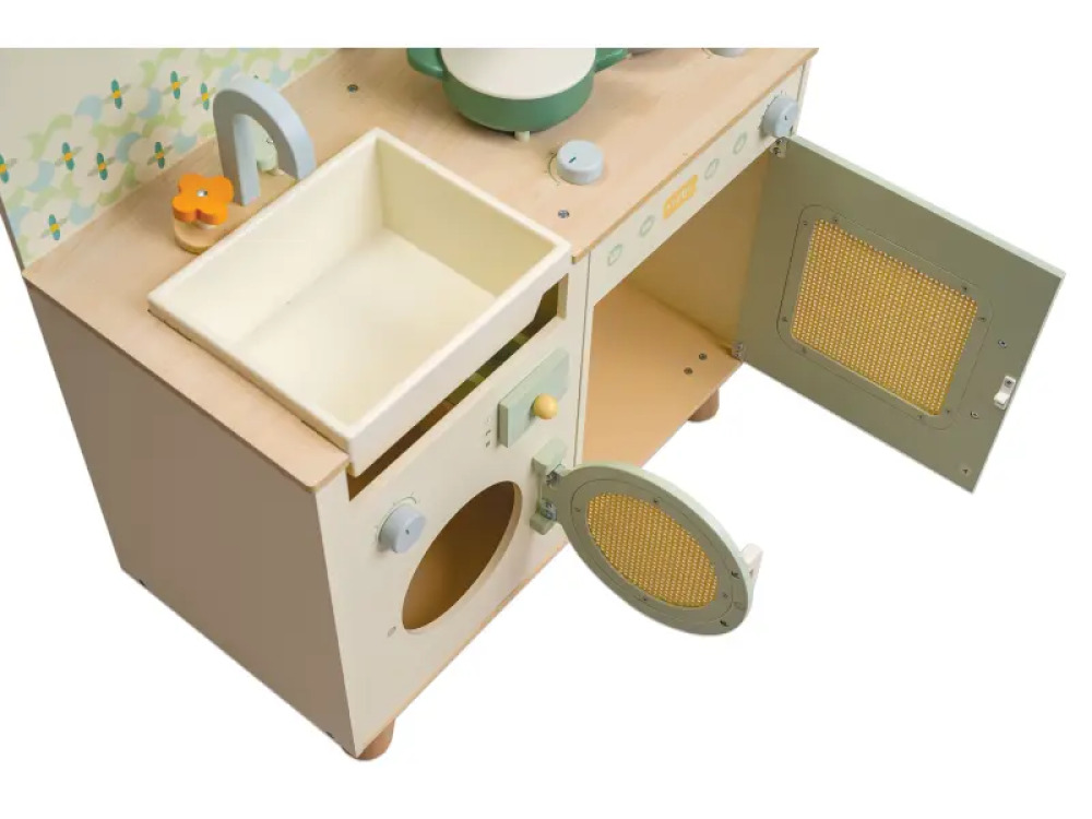 Wooden kitchen with accessories