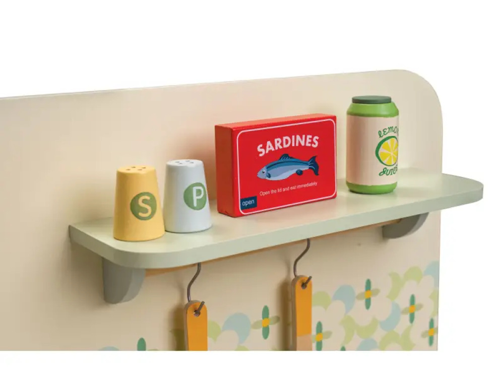Wooden kitchen with accessories