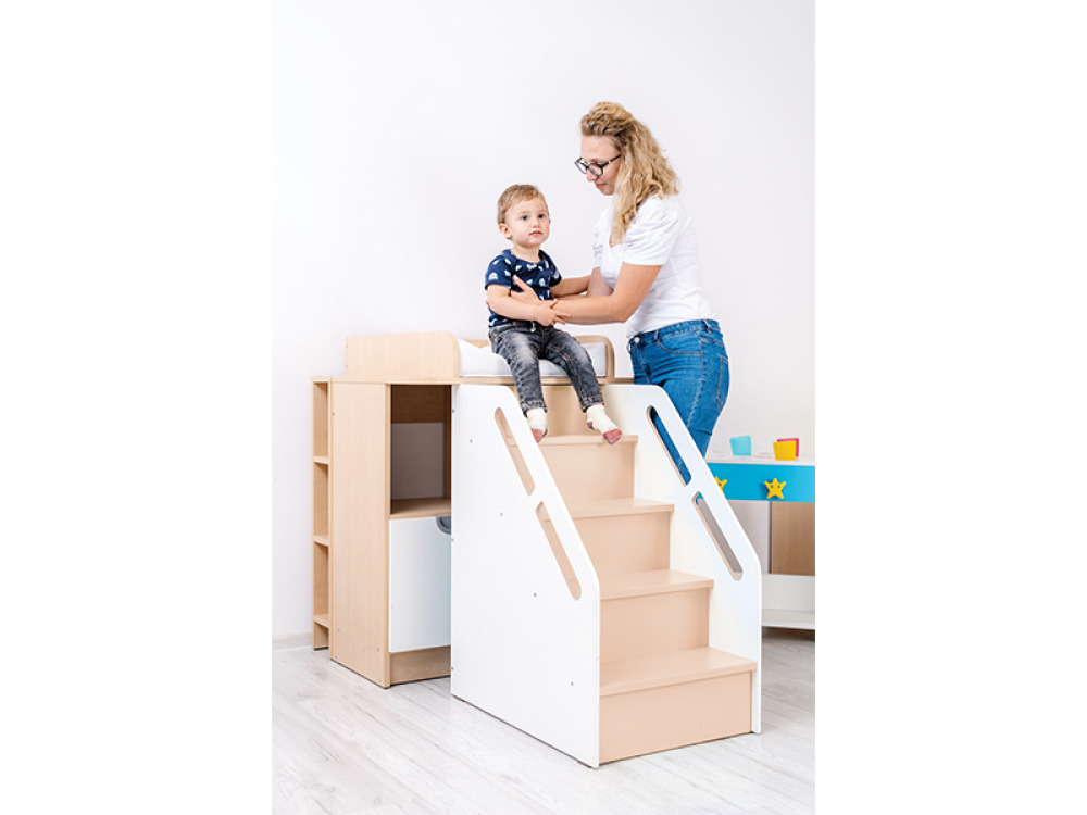 Stairs for the changing unit. Birch
