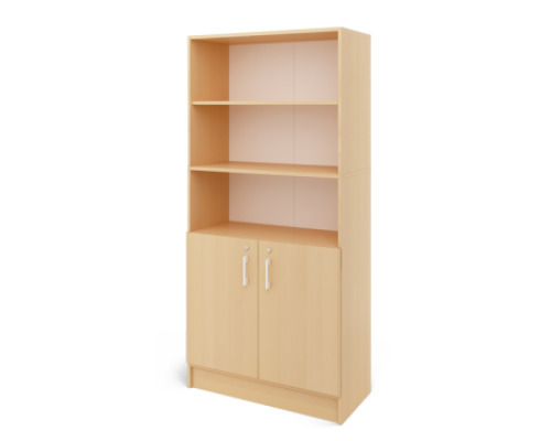 Prima features Unit with shelves and wooden doors birch