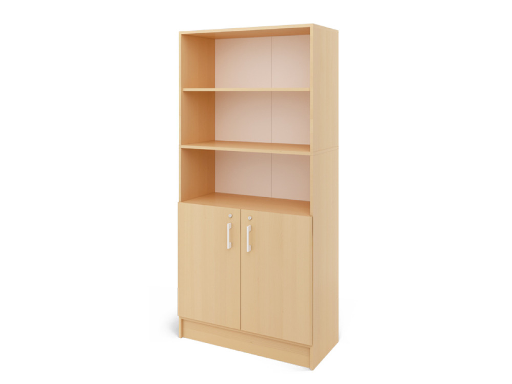 Prima features Unit with shelves and wooden doors birch