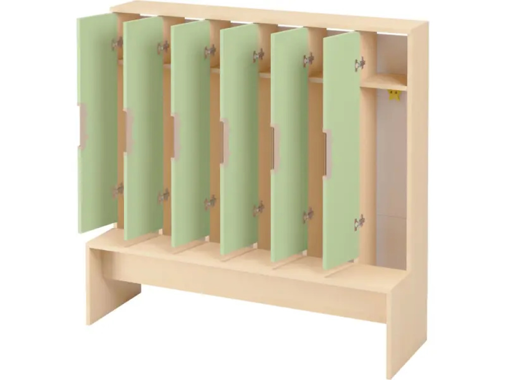 Doors with handle for cloakroom Vita 5 - Avocado