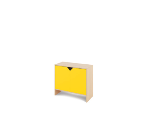 Storage Unit M with shelves + doors - Yellow