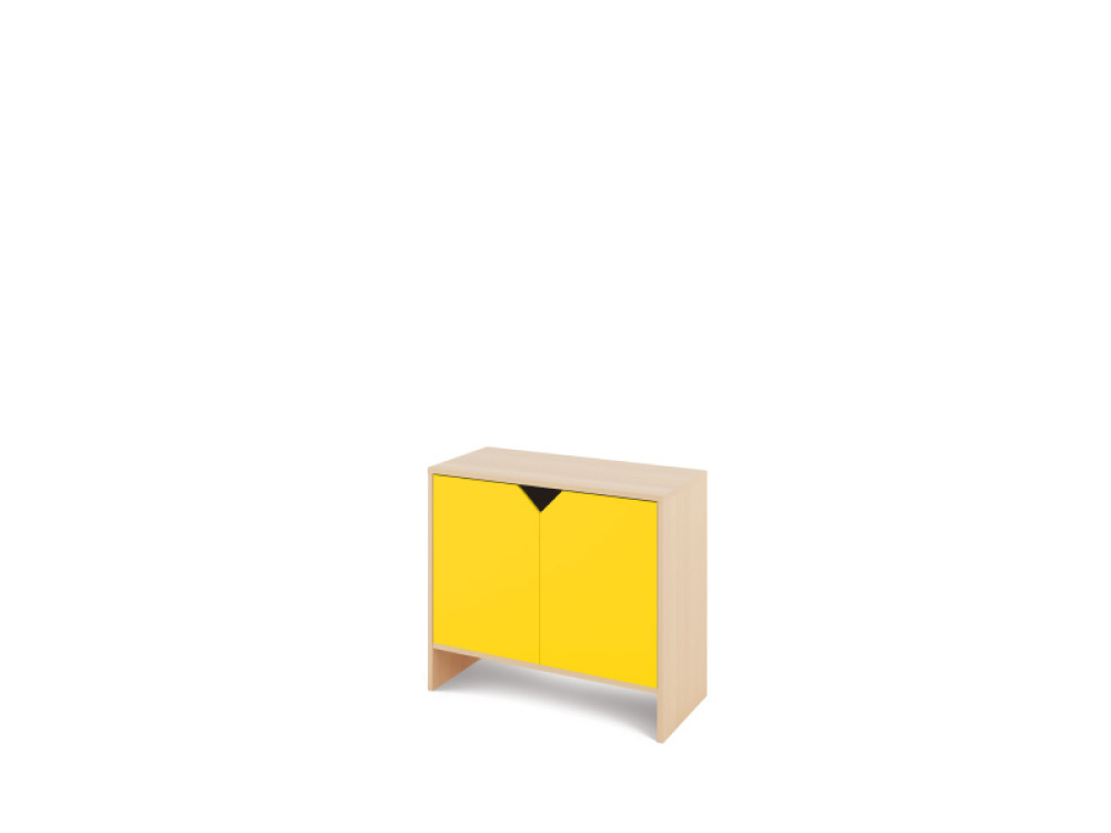Storage Unit M with shelves + doors - Yellow