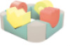 Colourful garden. Foam seating set