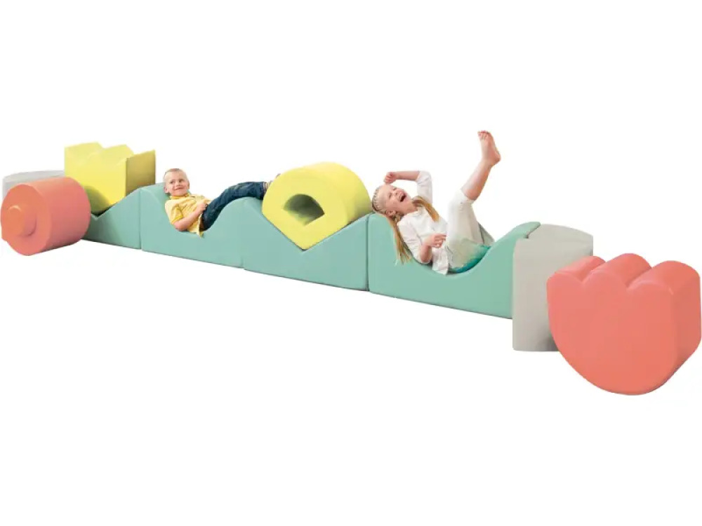 Colourful garden. Foam seating set