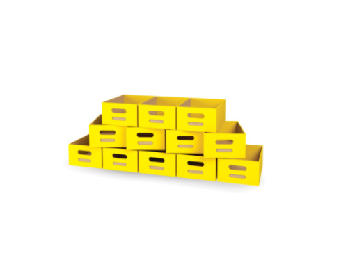 12 - big cardboard trays - Yellow