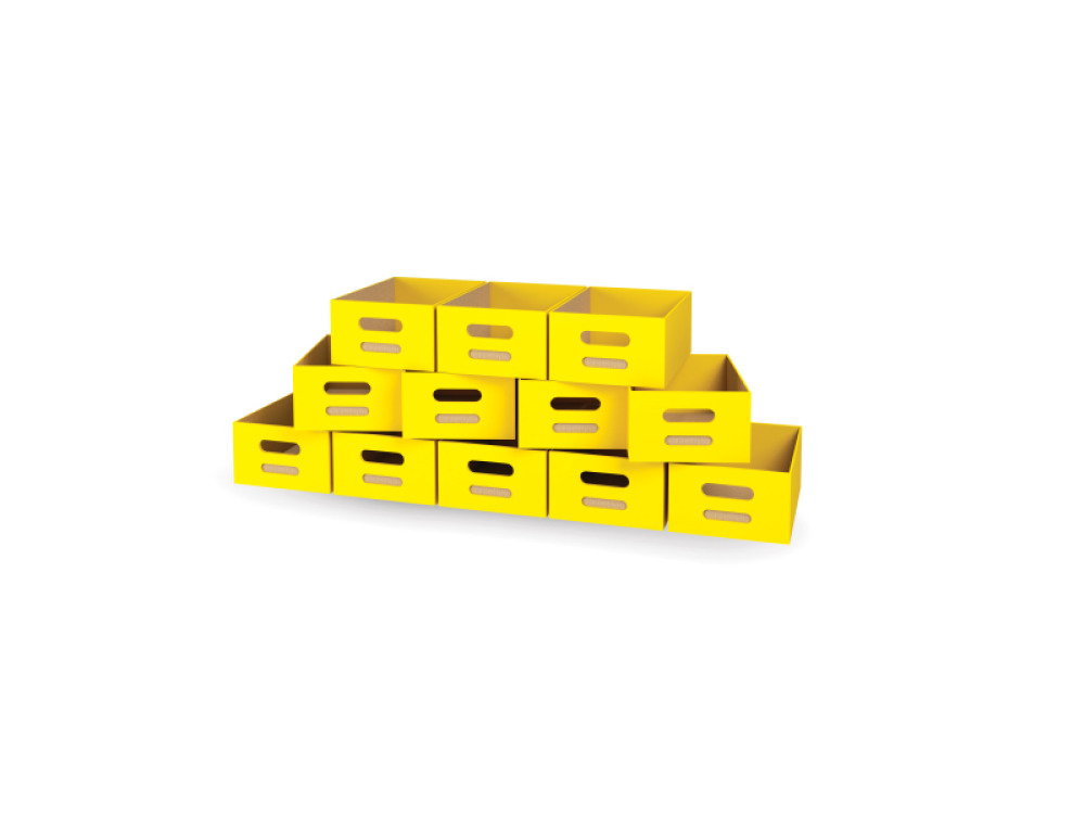 12 - big cardboard trays - Yellow
