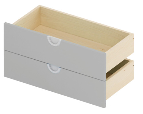 Cubo ACCESSORIES SHELVES AND DRAWERS grey wide low 2 pcs.