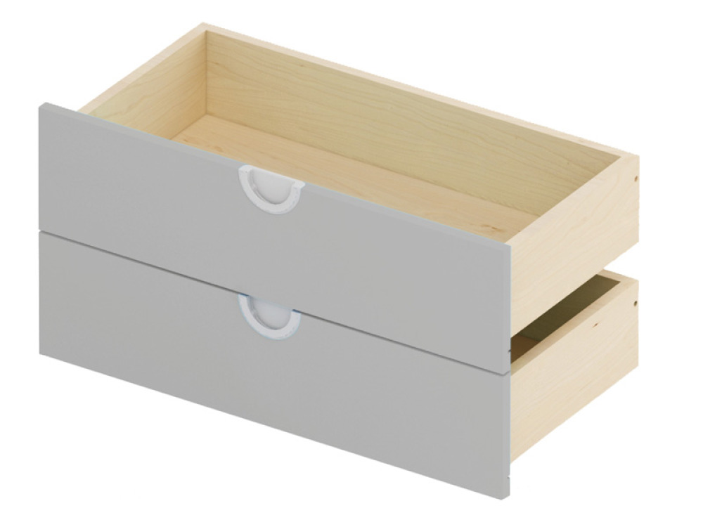 Cubo ACCESSORIES SHELVES AND DRAWERS grey wide low 2 pcs.