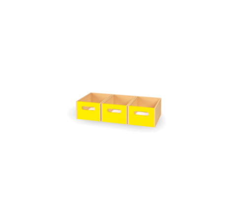 3 - big wooden trays - Yellow