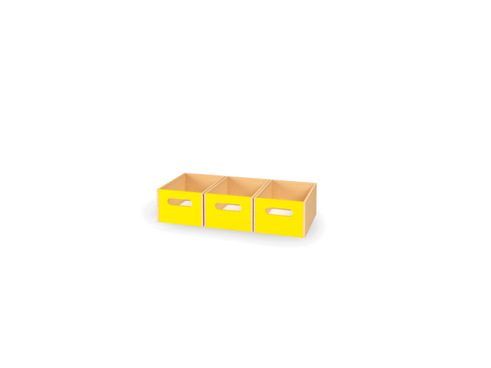 3 - big wooden trays - Yellow