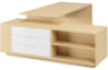 Headmaster s desk with raised table top and drawers - birch and white. Exclusive