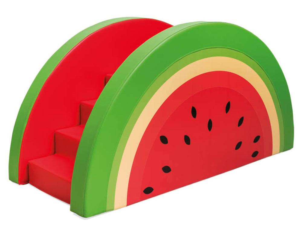 Watermelon. Foam obstacle course with slide