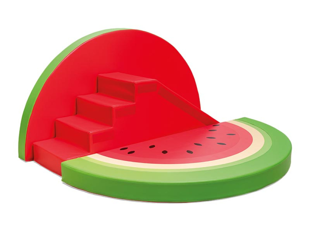 Watermelon. Foam obstacle course with slide
