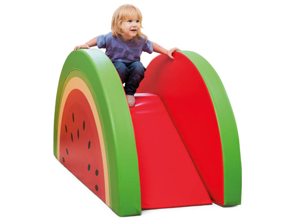 Watermelon. Foam obstacle course with slide