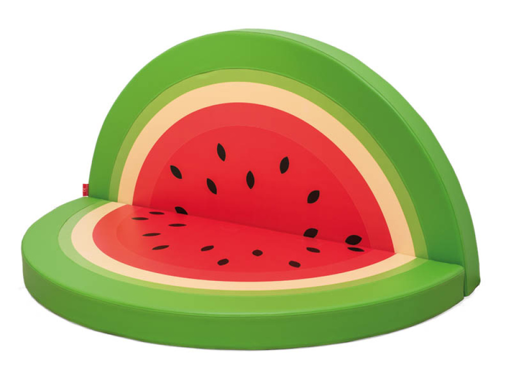 Watermelon. Foam obstacle course with slide