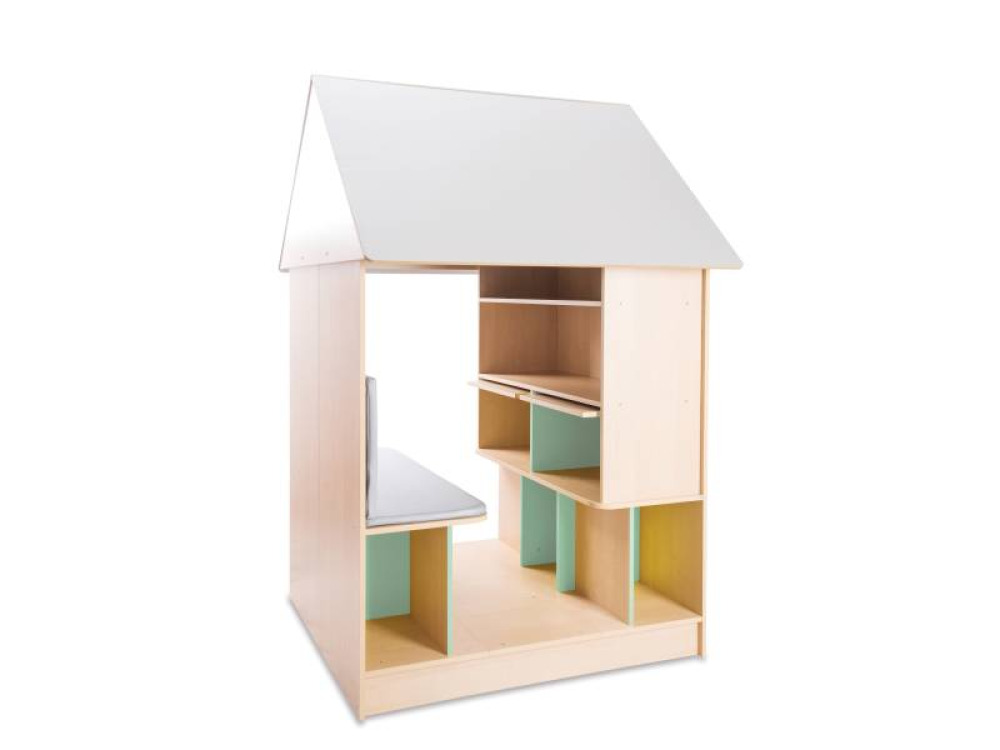 Maxi Hideaway playhouse with sofa and bookcase. Cubo collection