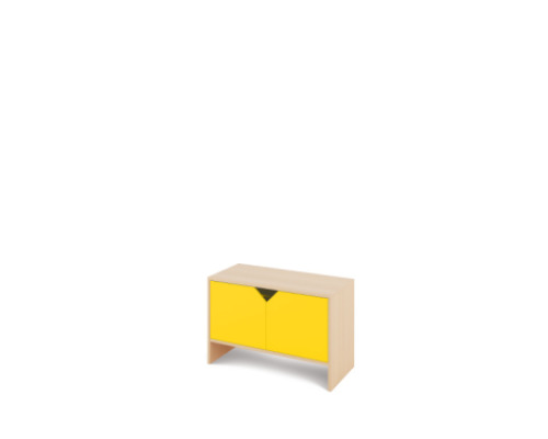 Storage Unit S with shelves + doors - Yellow