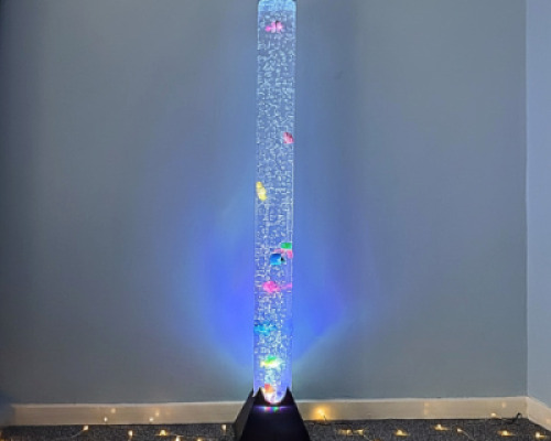 Bubble Tube 120cm with Remote (Round with Black Square Base)
