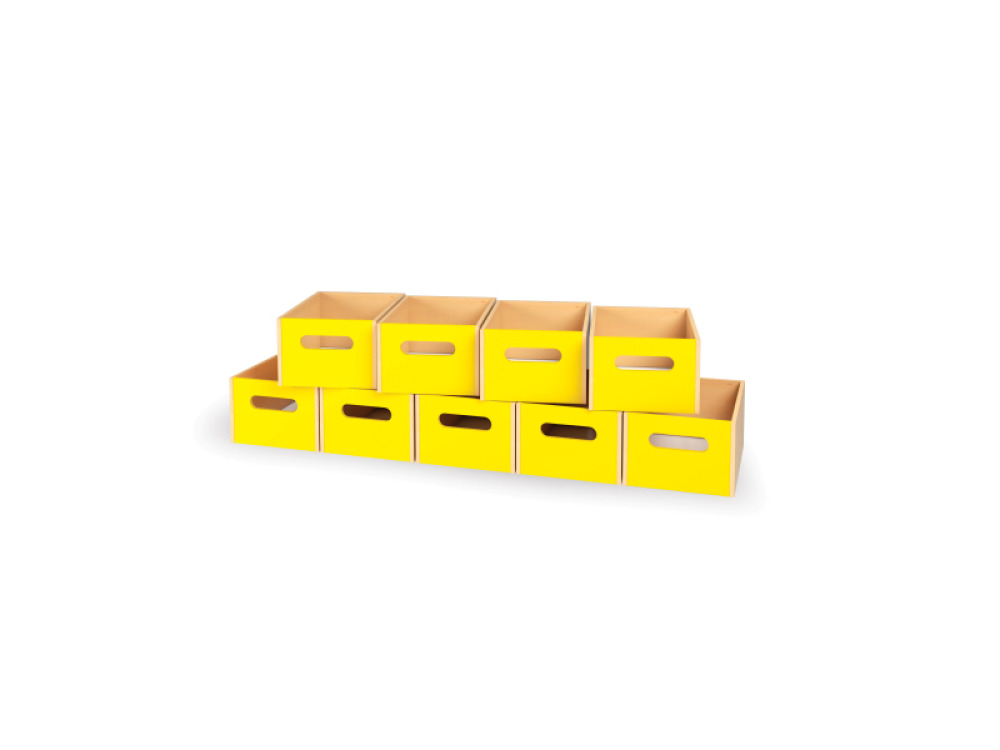 9 - big wooden trays - Yellow
