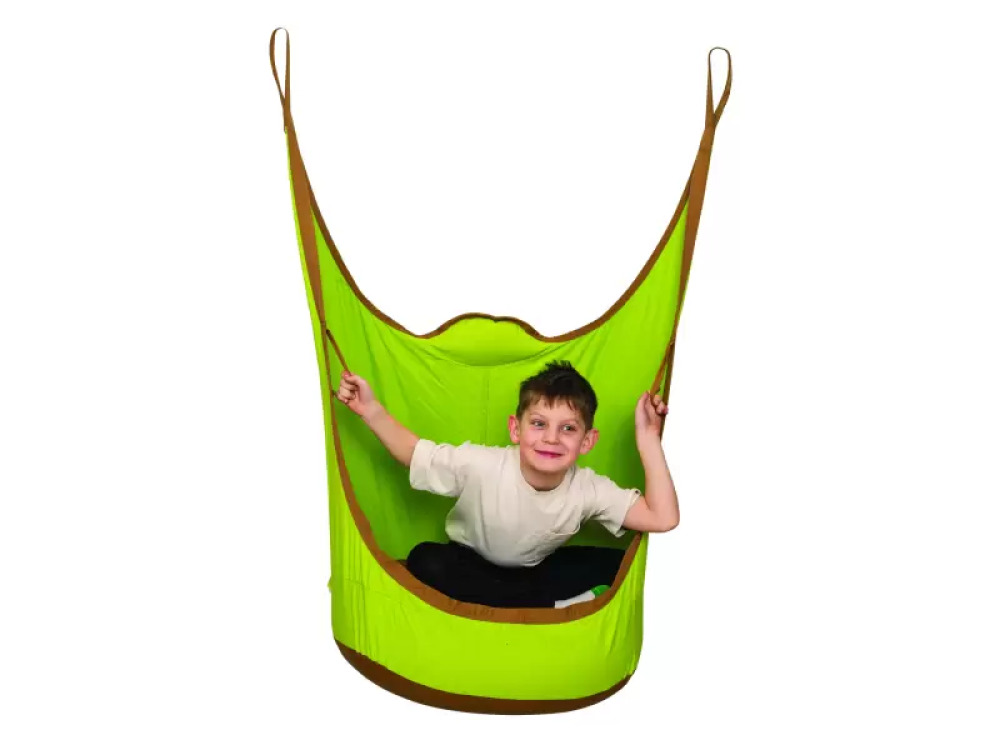 Green tent. Terapeutic swing