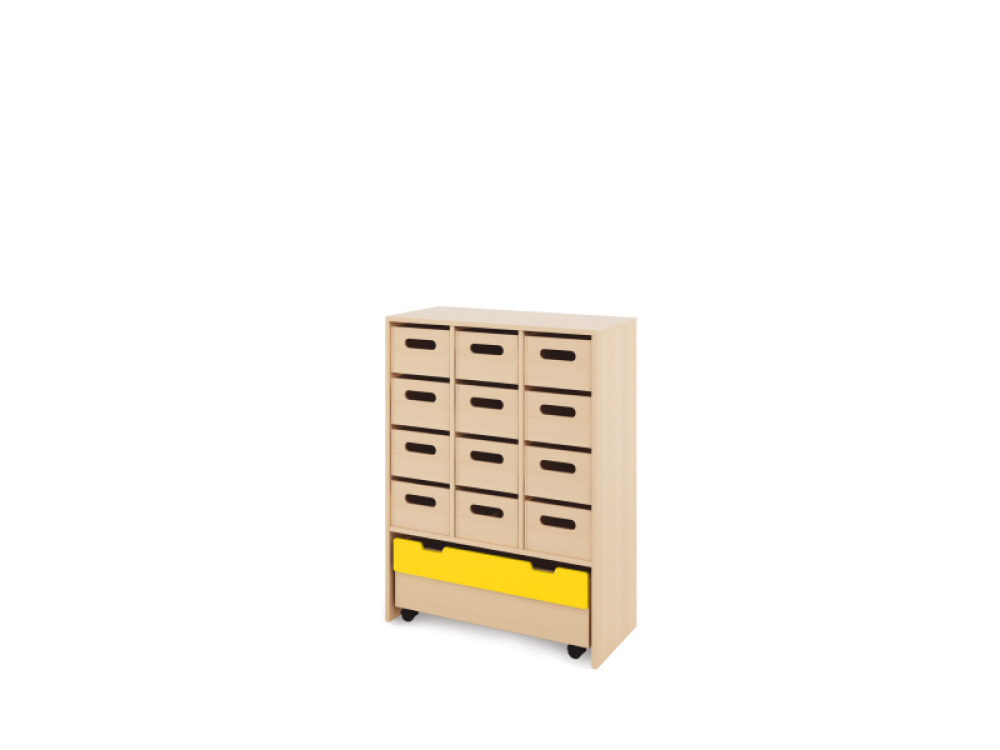 Storage Unit X with deep cardboard trays + container - Eko