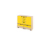 Storage Unit L with shelves and doors + with deep wooden trays & container - Yellow