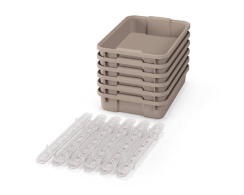 Small plastic containers with runners - eco beige - 06