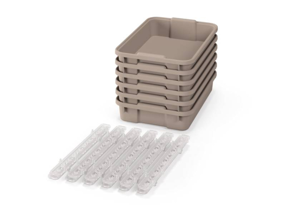 Small plastic containers with runners - eco beige - 06