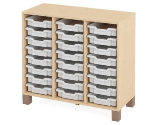 Cabinet with 24 shallow containers. White. Fresh Collection