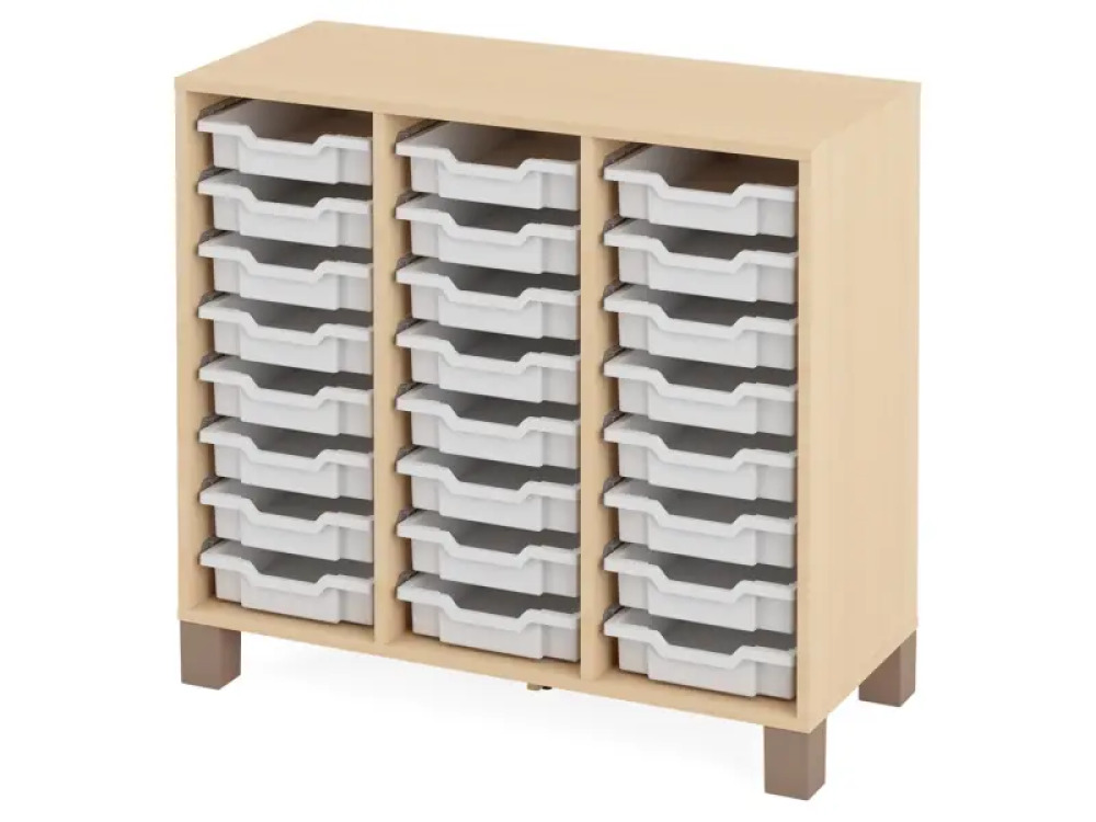 Cabinet with 24 shallow containers. White. Fresh Collection