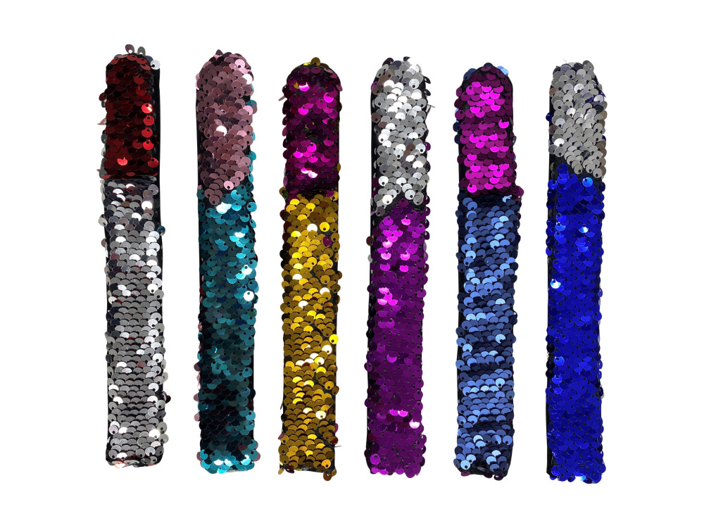 Sequin Snap Wrist Bands (Set of 6)